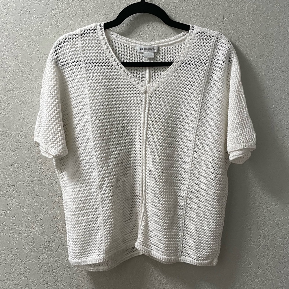 Liz Clairborne Knit Top - White Size L